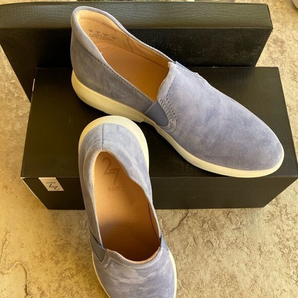 New 27 Edit Sky Blue Suede Loafers 7M New‎ with Box - Picture 3 of 8